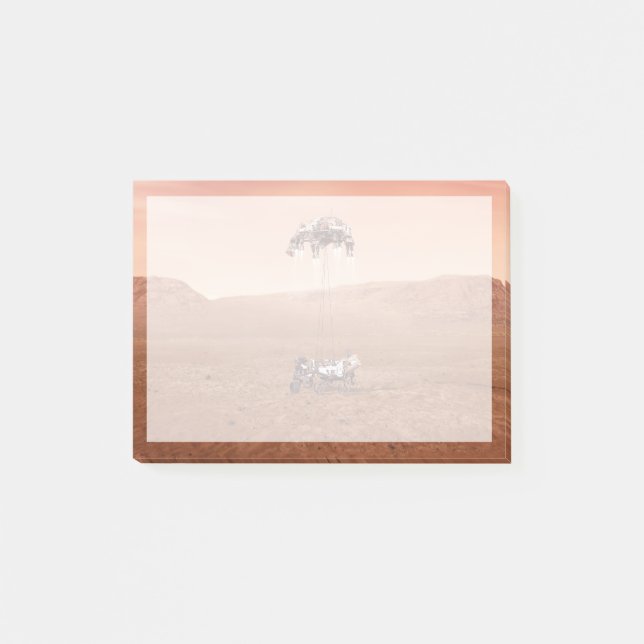 Die Ausdauer lief sicher auf den Mars. Post-it Klebezettel (Vorderseite)