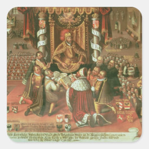 Die Auslieferung des Augsburger Beichs Quadratischer Aufkleber