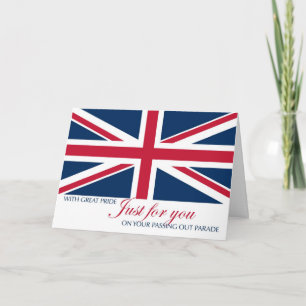 Die Ausreise der Parade gratulieren Union Jack Karte