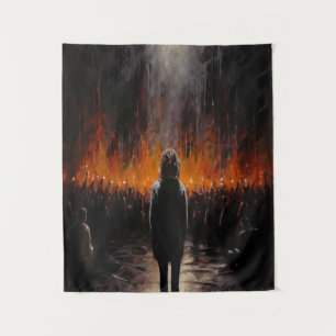 Die Außenwelt: Dramatisch Abstrakte Kunst Wandteppich