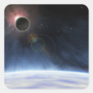 Die äußere Atmosphäre des Planeten Erde Quadratischer Aufkleber