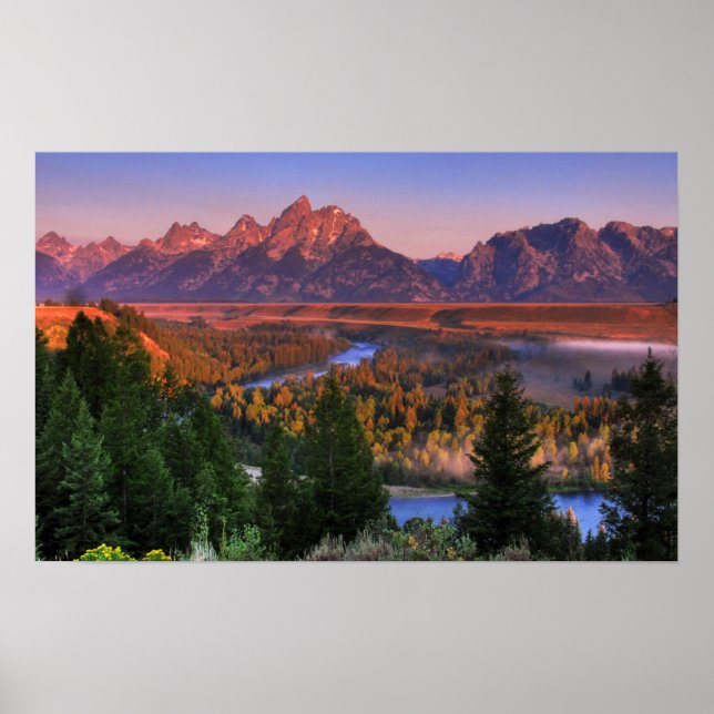 Die Aussicht am Morgen Poster (Vorne)