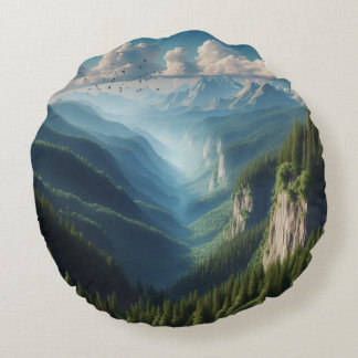 Die Aussicht auf den Hügel Rundes Kissen