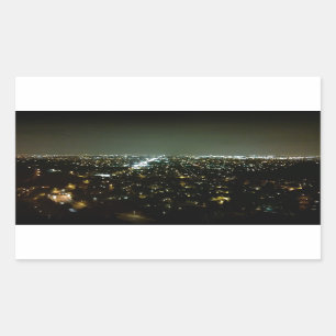 Die Aussicht auf die City Lights bei Nacht Rechteckiger Aufkleber