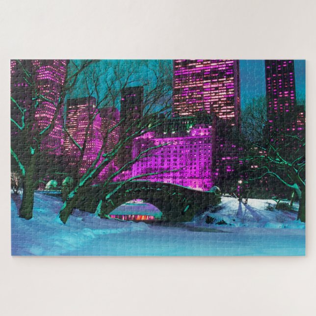 Die Aussicht auf die Stadt vom zentralen Park aus Puzzle (Horizontal)