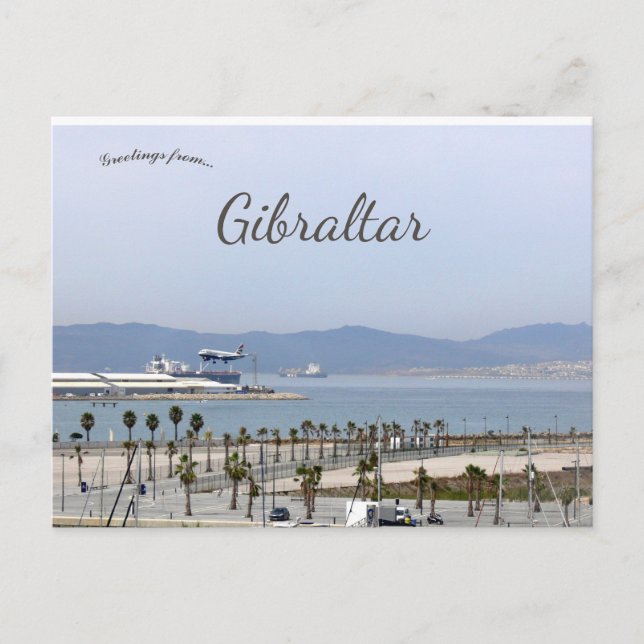 Die Aussicht auf Gibraltar Postkarte (Vorderseite)