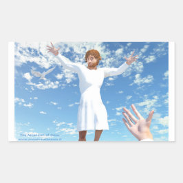 Die Aussicht auf Jesus Rechteckiger Aufkleber