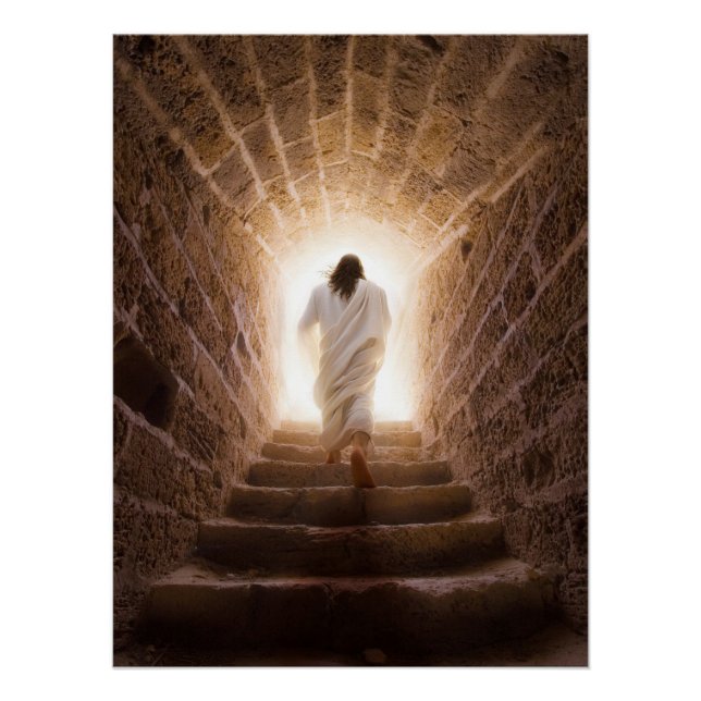 Die Aussicht - Jesus geht ins Licht Poster (Vorderseite)
