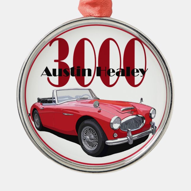 Die Austin Healey 3000 Silbernes Ornament (Vorne)