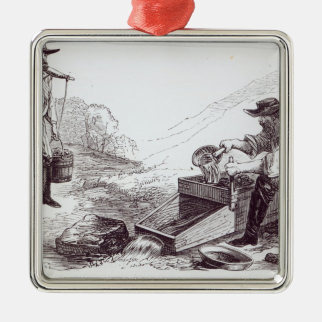 Die australischen Goldgräber Silbernes Ornament (Vorne)
