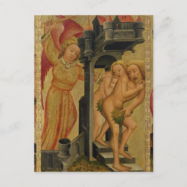 Die Ausweisung aus dem Paradiesgarten Postkarte (Vorderseite)