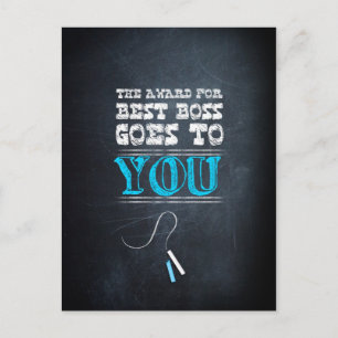 Die Auszeichnung für den besten Chef geht an Sie! Postkarte