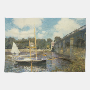 Die Autobahnbrücke in Argenteuil von Claude Monet Geschirrtuch