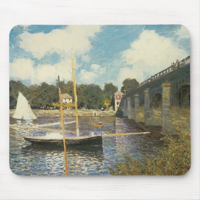 Die Autobahnbrücke in Argenteuil von Claude Monet Mousepad (Vorne)
