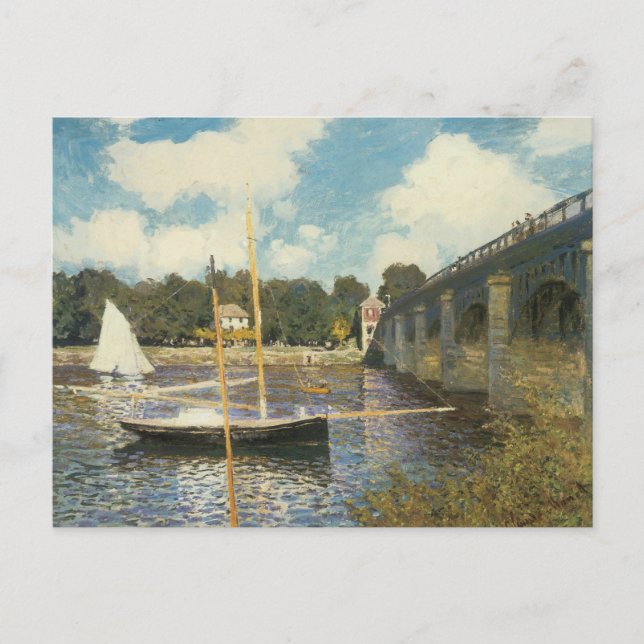 Die Autobahnbrücke in Argenteuil von Claude Monet Postkarte (Vorderseite)