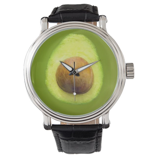 Die Avocado-Uhr Armbanduhr (Vorderseite)