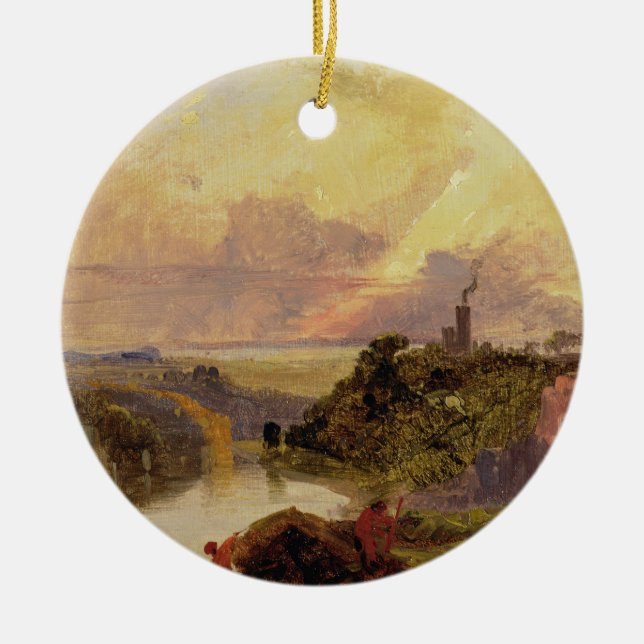 Die Avon-Schlucht am Sonnenuntergang (Öl auf Keramik Ornament (Vorne)