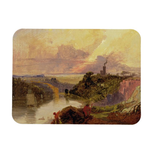 Die Avon-Schlucht bei Sunset (Öl auf Papier) Magnet (Horizontal)