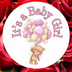 Die Babydusche eines Mädchens Runder Aufkleber