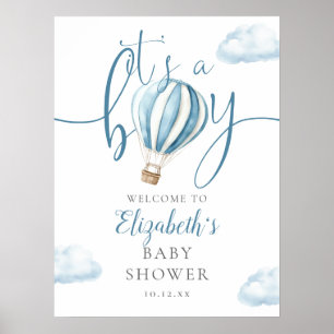 Die Babydusche ist ein Baby Hot Air Ballon Begrüßu Poster