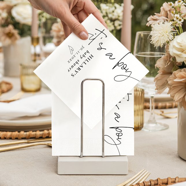 Die Babydusche ist eine junge elegante Kalligrafie Serviette (Von Creator hochgeladen)