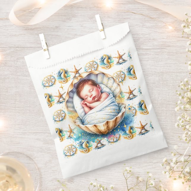 Die Babydusche von Beachy Boy Themed Coastal Geschenktütchen (Ausgeschnitten)