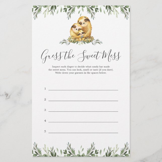 Die Babydusche von Sloth rät das süße Chaos (Vorderseite)