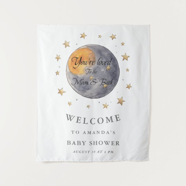 Die Babydusche von The Moon Stars Wandteppich (Vorderseite)