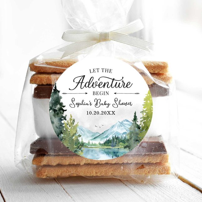 Die Babyduschenaufkleber für das Abenteuer gelasse Runder Aufkleber (Von Creator hochgeladen)