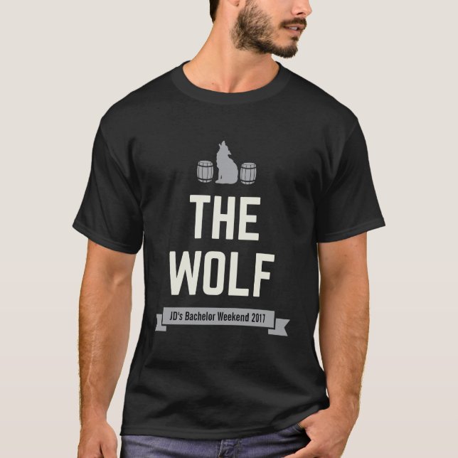 Die Bachelor-Crew des Wolfgrooms passt zum Party T-Shirt (Vorderseite)