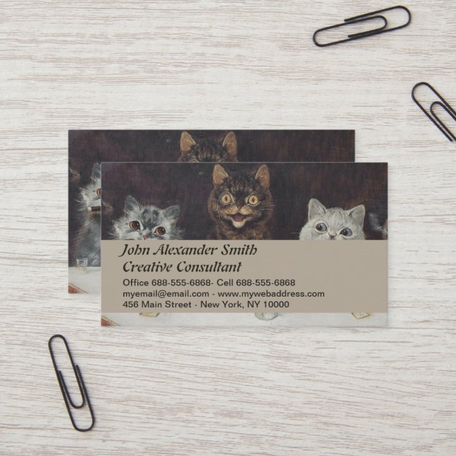 Die Bachelor-Feier der Katze Visitenkarte (Vorderseite/Rückseite Beispiel)