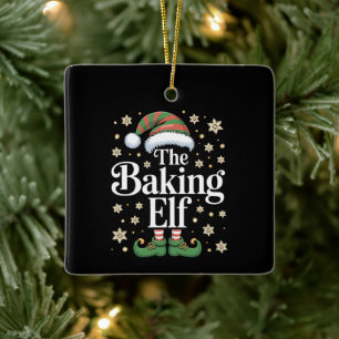 Die Backelfengruppe Matching Familien-Weihnachten Keramikornament
