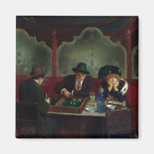 Die backgammon-Spieler Magnet