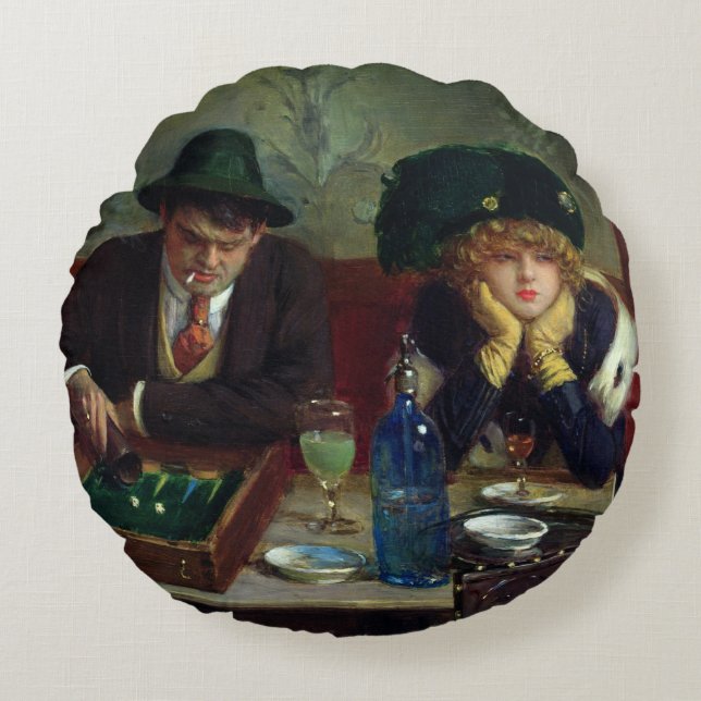 Die backgammon-Spieler Rundes Kissen (Vorderseite)