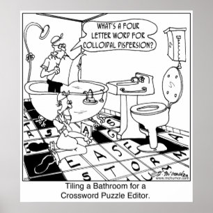 Die Badezimmertafel des Crossword-Editors Poster