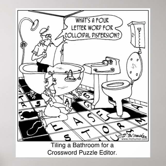 Die Badezimmertafel des Crossword-Editors Poster (Vorne)