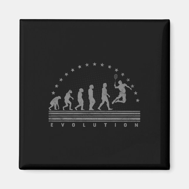 Die Badminton Evolutionen Retro Shuttle Men Badmi Magnet (Vorne)