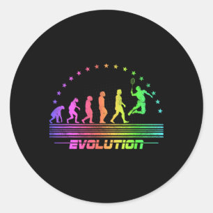 Die Badminton Evolutionen Retro Shuttle Men Badmi Runder Aufkleber