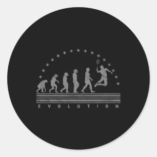Die Badminton Evolutionen Retro Shuttle Men Badmi Runder Aufkleber