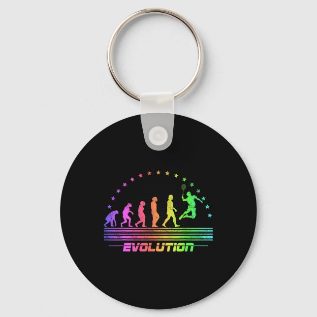 Die Badminton Evolutionen Retro Shuttle Men Badmi Schlüsselanhänger (Vorderseite)