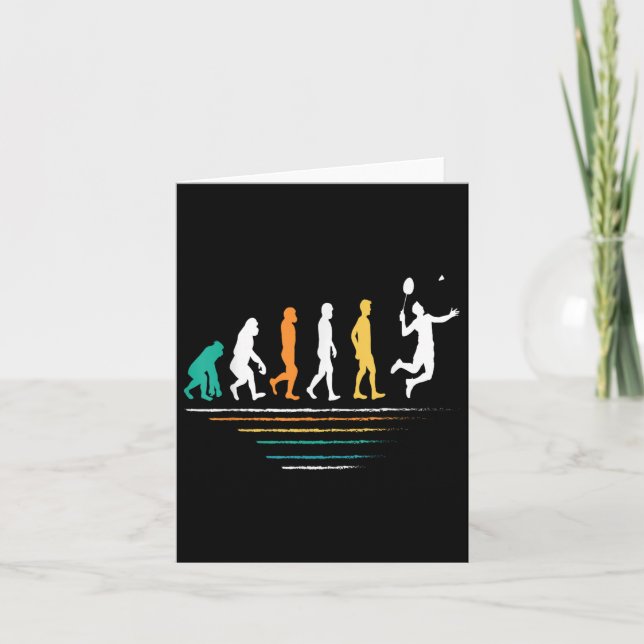 Die Badminton Evolutionen Retro Shuttle Mens Badmi Karte (Vorderseite)