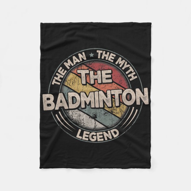 Die Badminton-Legenden Retro-Shuttle Herren-Badmin Fleecedecke (Vorderseite)