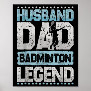 Die Badminton-Legenden Retro-Shuttle Herren-Badmin Poster