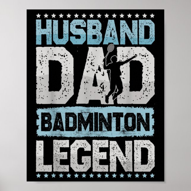 Die Badminton-Legenden Retro-Shuttle Herren-Badmin Poster (Vorne)