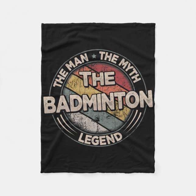Die Badminton Legends Retro Shuttle Men's Badminto Fleecedecke (Vorderseite)