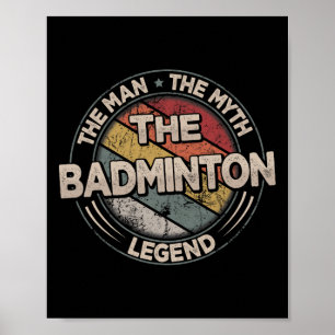 Die Badminton Legends Retro Shuttle Men's Badminto Poster