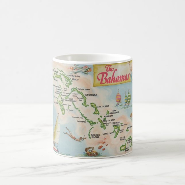 Die Bahamas-Map-Tasse Kaffeetasse (Mittel)