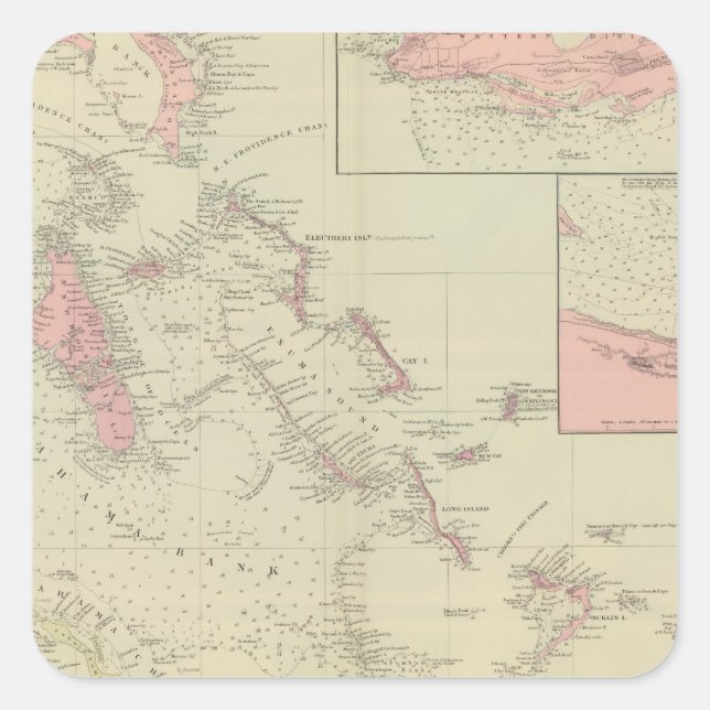 Die Bahamas Quadratischer Aufkleber (Vorderseite)