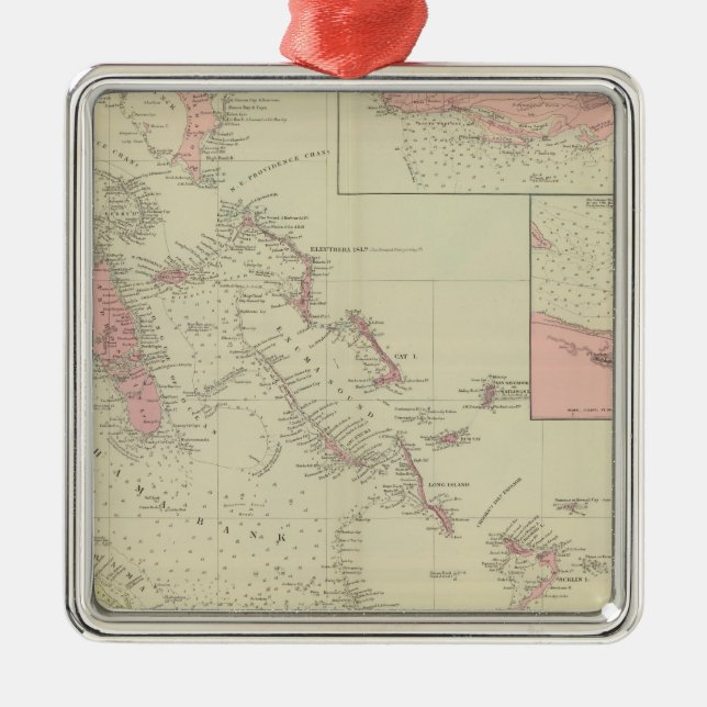 Die Bahamas Silbernes Ornament (Vorne)