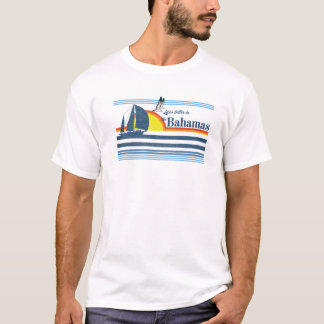 Die Bahamas Strand Retro 70er 80er 90er Segelboot T-Shirt